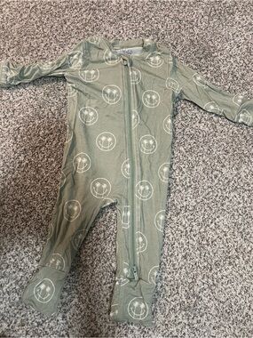 Willow Green Palm Tree Print Kids One-Piece